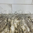 2 Vintage Pyrex 464 Clear Scalloped Edge Custard Cups Ramekins 10oz 300mL 🇺🇸