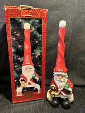 Home For The Holidays Long Stretched Hat 11” Santa Musical Figurine in Box *C64