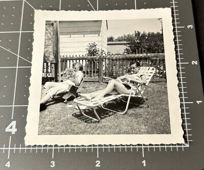 1950s Woman Reading COMIC BOOK Comics Vintage Snapshot PHOTO