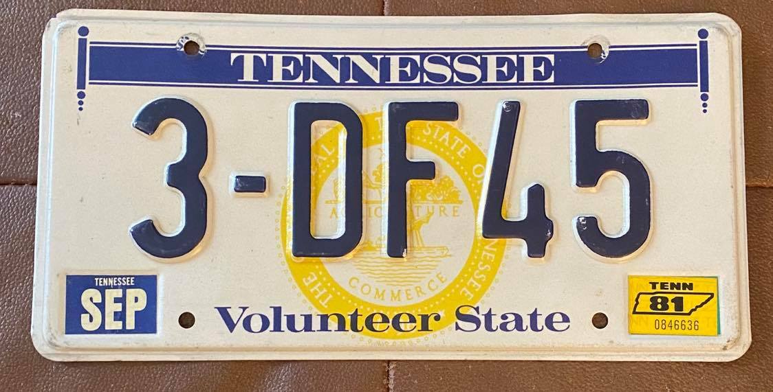 Tennessee 1981 KNOX COUNTY License Plate HIGH QUALITY 3DF45 eBay
