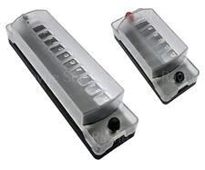 6-12 Way ATO/ATC Blade Fuse Block with Negative Bus Auto/Solar/Boat 12V-48V