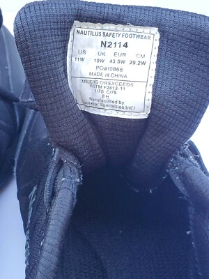 Chaussures De Travail Homme Nautilus En Cuir Noir - Pointure 11W - Bout Composite - Antidérapantes - Occasion