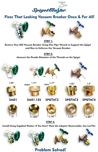 SpigotMaster SM01 ~Converts an Arrowhead PK1390 Anti-Siphon Valve to Garden Hose - Picture 2 of 11