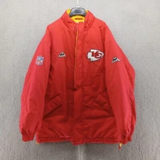 Vtg Kansas City Chiefs Jacket Mens Large Red Apex One NFL Pro Line Parka No Hood