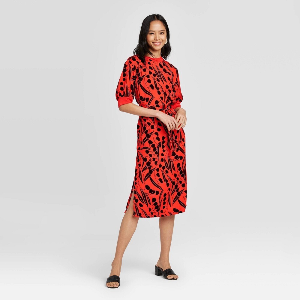 kimono wrap midi dress Candice Slate V-Neck Kimono Wrap Midi Dress