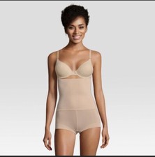 Maidenform Shapewear High Waist Boy Shorts Women  s Small Firm Compression Tan