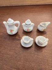 Vintage Floral Miniature Dollhouse Porcelain Tea Set Occupied Japan 8 