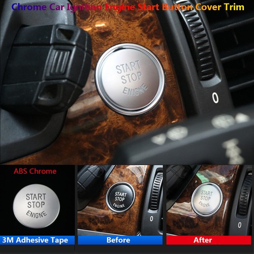 Chrome Car Ignition Engine Start Stop Button Cover Trim For BMW X5 X6 E70 E71 - Picture 3 of 11