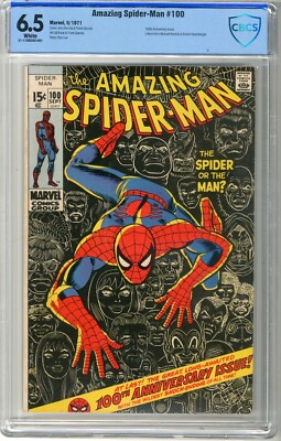 THE AMAZING SPIDER-MAN 100％ & 400％ Amazing Spider-Man # 100 CBCS 6.5 F+ White pgs 9/71 100th