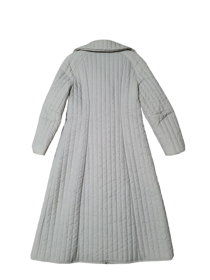 Gabardina acolchada vintage longitud completa Betty Rose bolsillos solapa de 4 botones años 60 gris Foto 4 de 4
