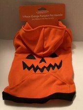 1-Piece Orange Pumpkin Pet Hoodie Halloween Pajamas/ Costume Medium
