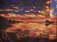 Needlepoint Painted Canvas Gobelin 10520W - River 16"x20" Collection D'Art