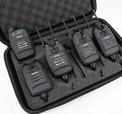 Carp Fishing Bite Alarms & Receiver set, case, jacks, snag bars, Choose Set Size