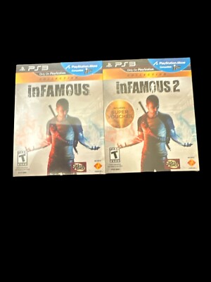 PS3 INFAMOUS AND INFAMOUS 2 VIDEO GAMES 2011 NEW AND SEALED !