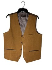 Vintage Corduroy Vest Tasso Ella Leather Buttons Size Medium For Repair