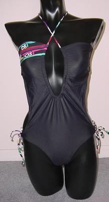 NEW SeXy Black Screen Print $72 DeSiGnEr Monokini Swimsuit-Medium  