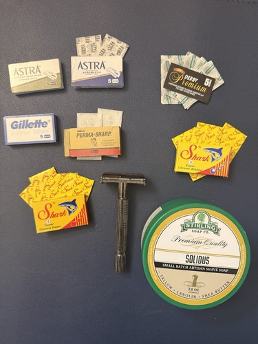 Wet Shaving Starter kit Double Edge Razor Shave Soap Various DE blades