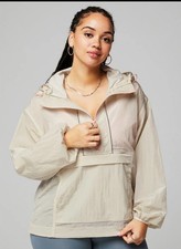 Fabletics Women's Shimmer Lightweight Jacket 1/4 Zip Hooded Size Small