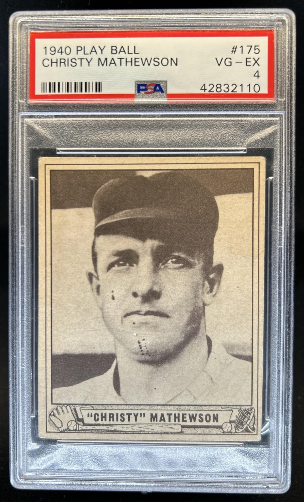 1940 Play Ball Christy Mathewson Vintage Card #175 Giants PSA 4
