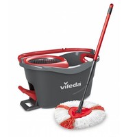 Vileda Wischmop Turbo Easywring + Clean Box, Bodenwischer (Schwarz/Rot)