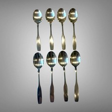 Set Of 8 Oneida Community Paul Revere Stainless Oval Soup Spoons Flatware 6 7/8"