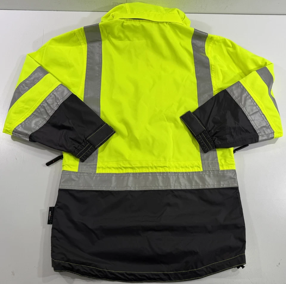 NEW XS HELLY HANSEN POSTDAM HI VIS YELLOW ANSI WATERPROOF JACKET XS 71389 - Image 3 of 4