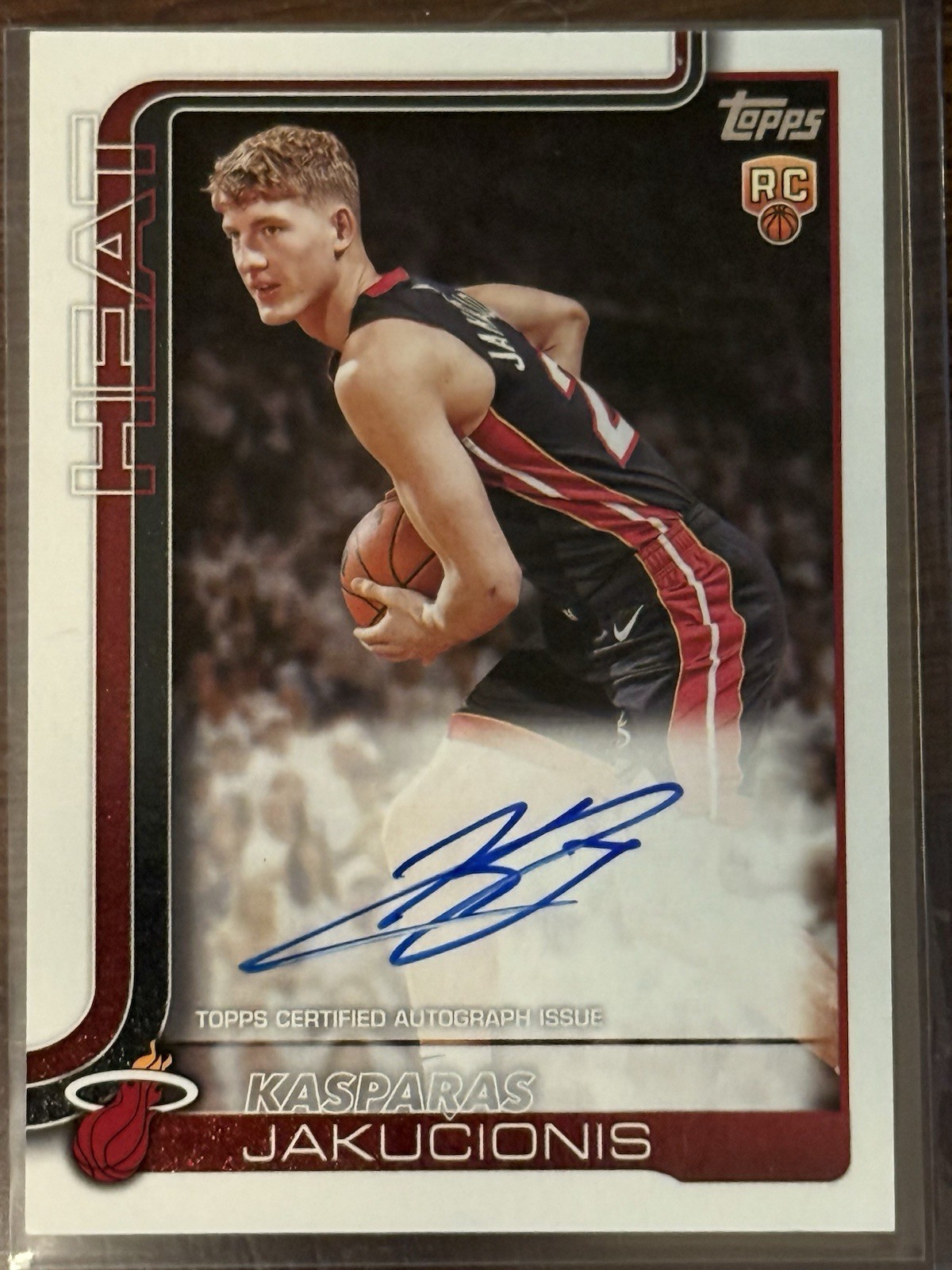Kasparas Jakucionis RC 2025-26 Topps Basketball Real One Auto Rookie RC SP Heat