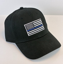  NEW! H3 Headwear USA Flag Blue Stripe Black ...