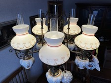 Kronleuchter im Landhausstil, 5-flammig. Antik Messing