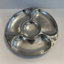 WILTON ARMETALE REGGAE round  chip and dip server