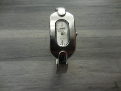 Bijoux Terner Rectangular Silvertone Dial Women's Watch W/Xtra Links & Pins