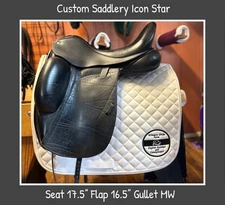 Custom Saddlery Icon Star Dressage Saddle. 17.5” MW