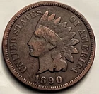 1890 Indian Head Cent Penny VG Philadelphia Mint BN418