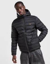 Image of Fred Perry Hooded Baffle Jacket Black-Size L-Brand New-100% Genuine-RRP £190