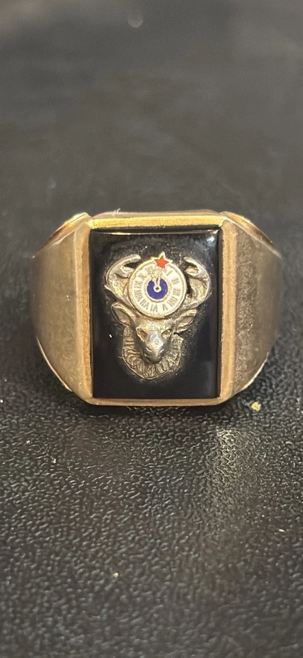 10 K 金麋鹿戒指带匹配泰国夹子。 戒指尺寸 11.5。 — 第 2/4 张图片