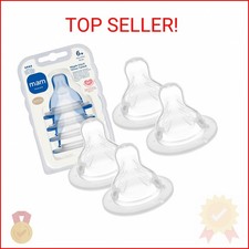 MAM Baby Bottle Nipples Extra Fast Flow Size 4, for 6 Month Babies, Skin Soft B