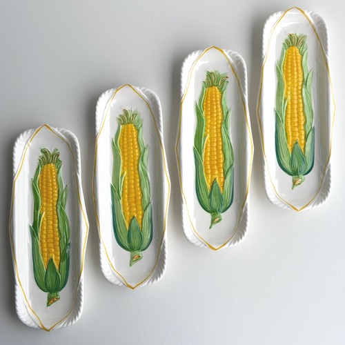 Vintage Shafford Corn-On-The-Cob Ceramic Serving Dishes Set of Four BBQ Cottage