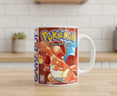 Pokemon Rote Version Tasse Game Boy Box Art Charizard Retro Gamer Geschenk 1998