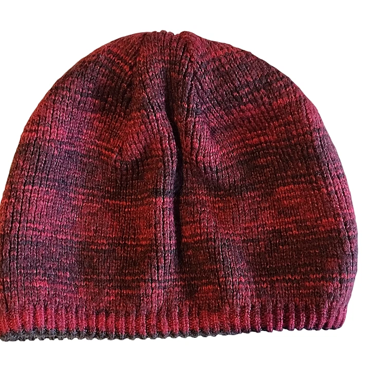 Columbia Knit Beanie Winter Hat Reversible One Size Women’s Red/Brown - Image 3 of 4