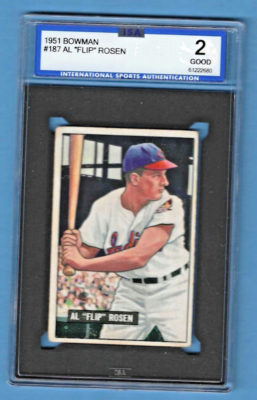 1951 Bowman Al "Flip" Rosen Indians #187  ISA 2 #61222680