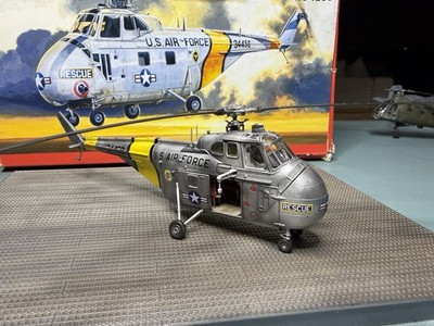 Built Model H-19B Chickasaw Air Rescue 1/72 Scale, Properly Weighted To Sit Up
