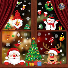Christmas Window Clings 245pcs Christmas Decals Reusable Double Sided Printed