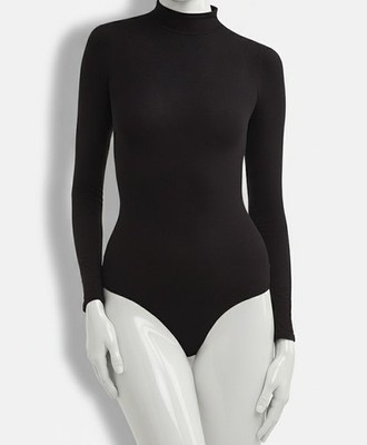 Commando Women's Ballet Long Sleeve Mock Neck Bodysuit One Size