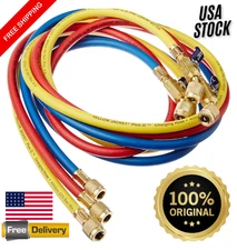 Yellow Jacket 29986 Plus II 1/4" Hose with Compact Ball Valve, 72" (Pack of 3)!