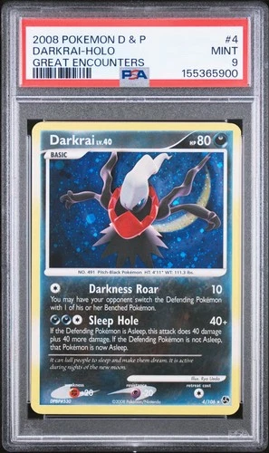 2008 POKEMON DIAMOND & PEARL GREAT ENCOUNTERS #4 DARKRAI-HOLO PSA 9