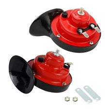 Pack-2 Car Snail Air Horn, 12V Waterproof Sealed 300DB Stereo Sound, 2 PCS Red