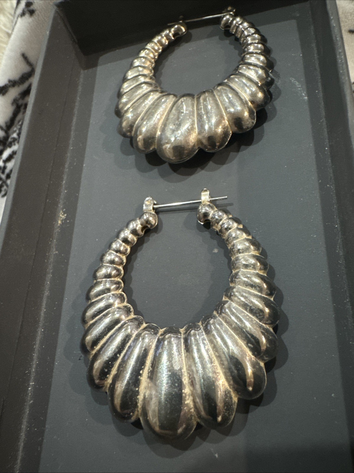 huge statement earrings Lightweight Silver Plated… - image 2