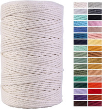 Macrame Cord 3Mm X 220Yards 100 Natural Cotton Macrame Rope Cotton Cord for Han