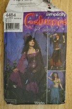 Simplicity 4484 Costume Sewing Pattern HH 6-12 Adult Gothic Gypsy Fortune Teller