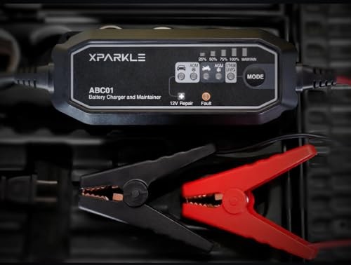 Xparkle ABC01 4.3A 60W Car Battery Charger and Maintainer for 12V Automotive 